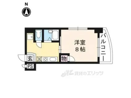 ラフィーネ四条堀川(1K/10階)の間取り写真