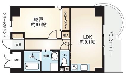 モンテルーチェ甲南(1LDK/3階)の間取り写真