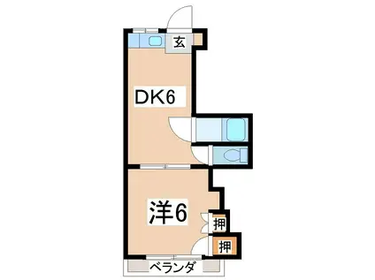 ル・クレアK(1DK/1階)の間取り写真