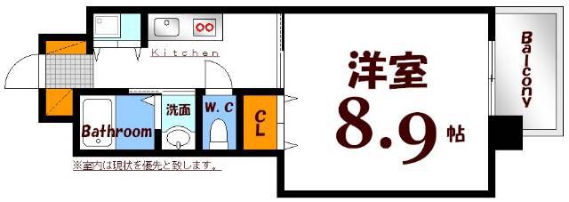 蜂須賀ビル(1K/4階)の間取り写真