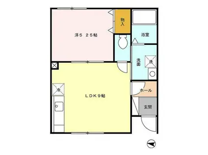 ルグラン清風(1LDK/1階)の間取り写真