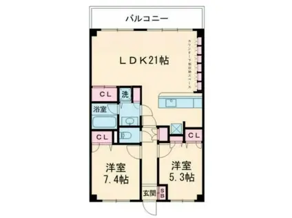 アルファーホームズ池田山(2LDK/1階)の間取り写真