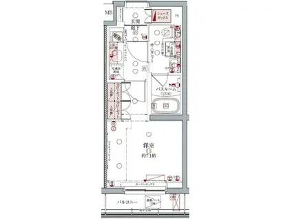 クレヴィスタ板橋本蓮沼(1K/3階)の間取り写真