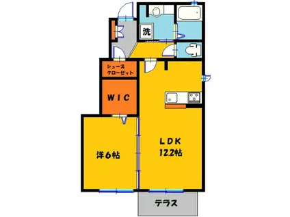 すずの木アパートメント(1LDK/1階)の間取り写真