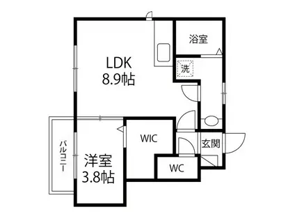 メゾンドキャトル(1LDK/1階)の間取り写真