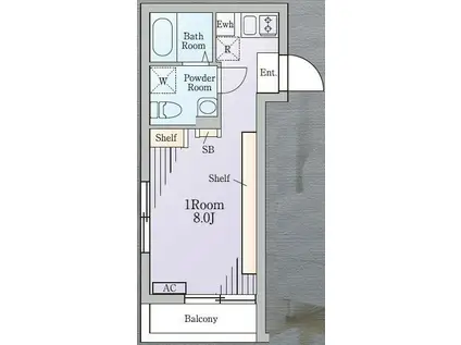 ZEELA月島(ワンルーム/3階)の間取り写真