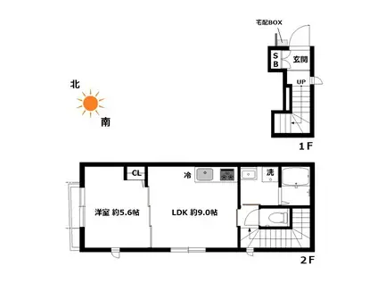 PICCOLA MONTAGNA(1LDK/2階)の間取り写真