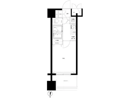 ルーブル両国(1K/2階)の間取り写真