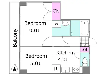 リバーシティ21(2DK/3階)の間取り写真