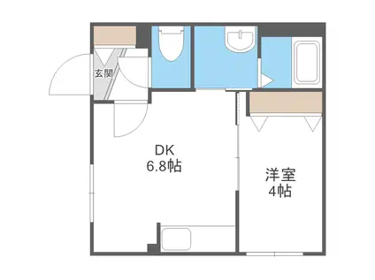 ラフィーネ発寒南III(1DK/3階)の間取り写真