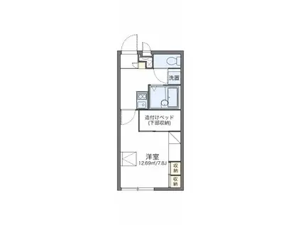 レオパレスウイステリア(1K/1階)の間取り写真