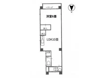 セカンドタウンイシヤマ(1LDK/1階)の間取り写真