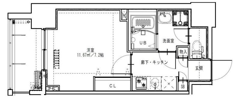 ファーストフィオーレ九条III(1K/8階)の間取り写真
