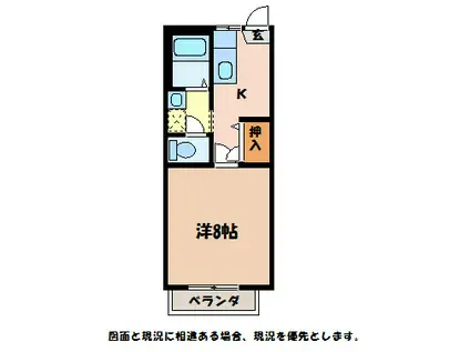 フレグランス大町 A棟(1K/2階)の間取り写真