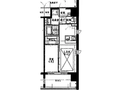 第22関根マンション(1LDK/2階)の間取り写真