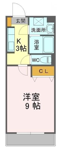 AKOYA・PERLE・SUN(1K/3階)の間取り写真