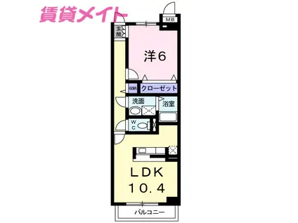 ルクソール新正II(1LDK/3階)の間取り写真