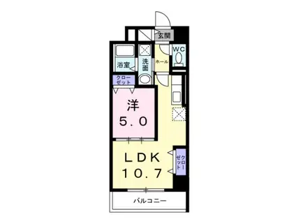 ウィングコート天王寺(1LDK/7階)の間取り写真