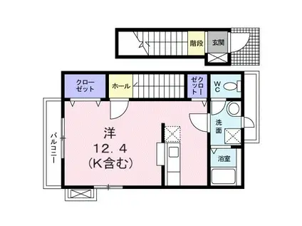 プリマベーラ B(ワンルーム/2階)の間取り写真