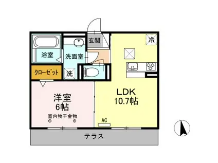 エーデルハイムクロダII(1LDK/1階)の間取り写真