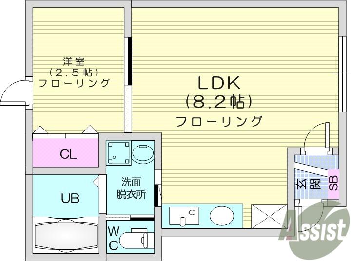 メゾン・ド・ミーゼ(1LDK/1階)の間取り写真