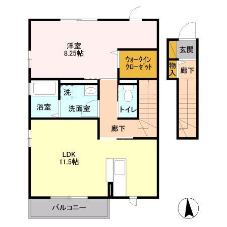 コーポIWAZAKI(1LDK/2階)の間取り写真