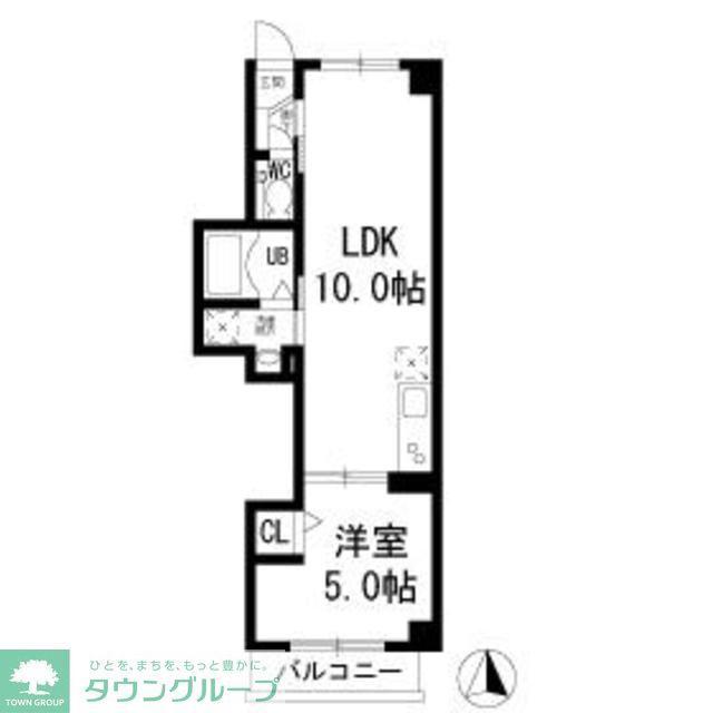 シナーラ上野毛(1LDK/3階)の間取り写真