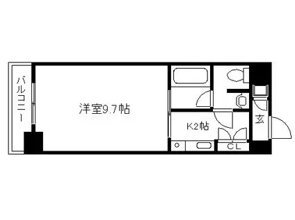 宝源ビル(1K/12階)の間取り写真