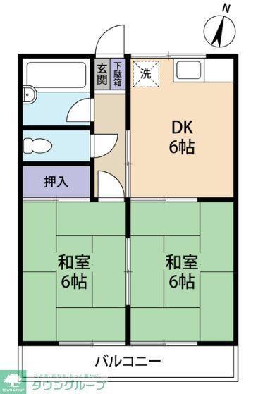 ファザーランドホンムラ(2DK/2階)の間取り写真