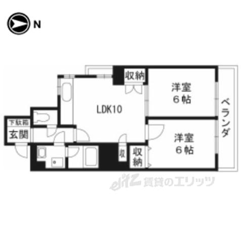 プレジャーコート(2LDK/7階)の間取り写真