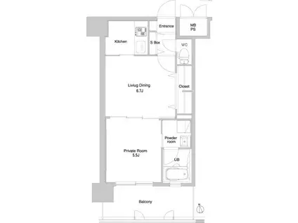 エンクレスト大手門3(2K/2階)の間取り写真