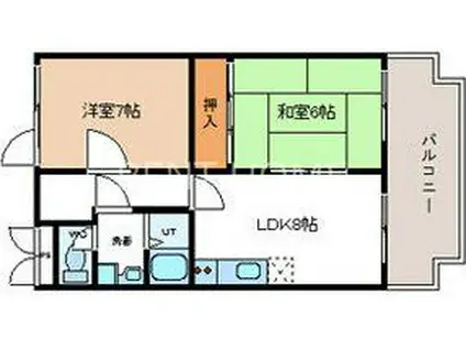 ロイヤル八尾(2LDK/2階)の間取り写真
