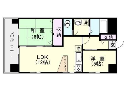 パークハイツ(2LDK/7階)の間取り写真