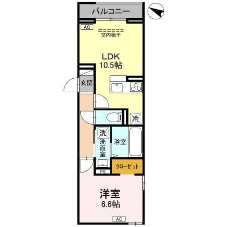 八潮南部西62街区PJ A(1LDK/3階)の間取り写真