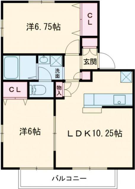 アミティエII番館(2LDK/2階)の間取り写真