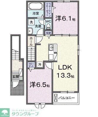 コーチェ(2LDK/2階)の間取り写真