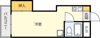 司城ビル(ワンルーム/5階)の間取り写真