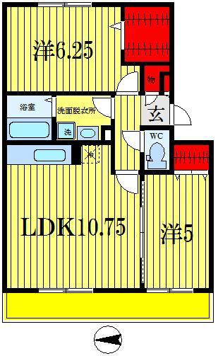フォレストパーク(2LDK/3階)の間取り写真