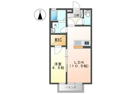 ル・マズルカ II(1LDK/2階)の間取り写真
