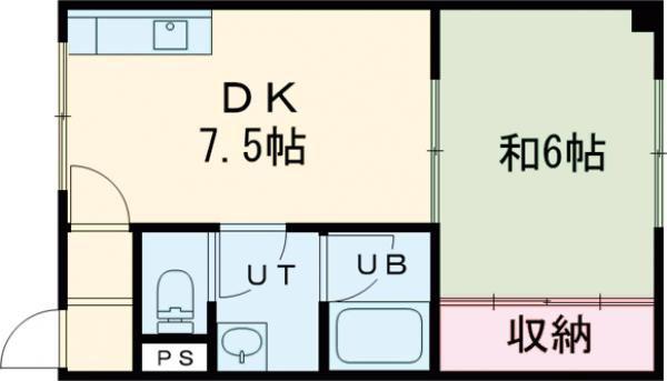 リバーコート(1DK/1階)の間取り写真