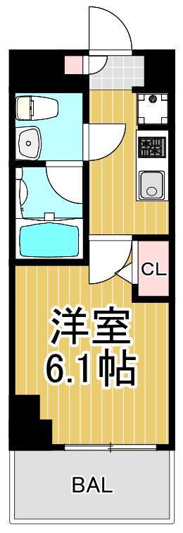 SHOKEN RESIDENCEお花茶屋(1K/6階)の間取り写真