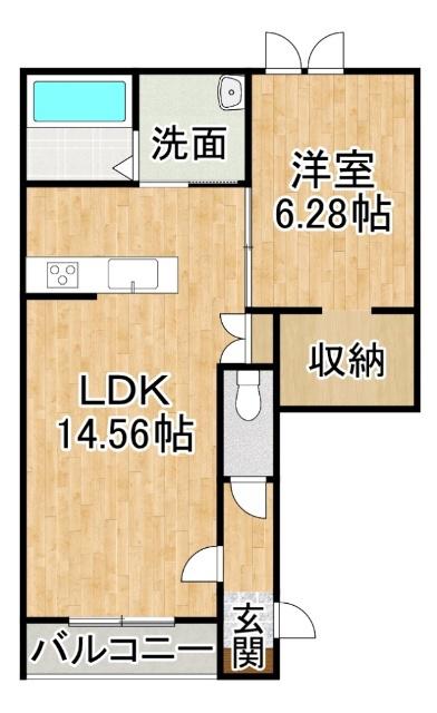 REVE(1LDK/1階)の間取り写真