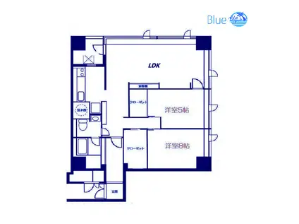 スカイハイツトーカイ(2LDK/25階)の間取り写真