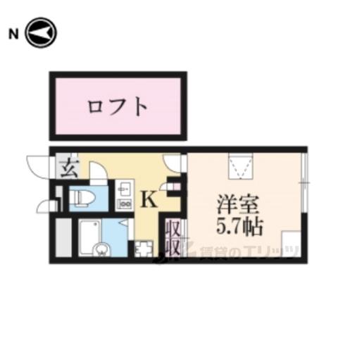 レオパレスHM(1K/2階)の間取り写真