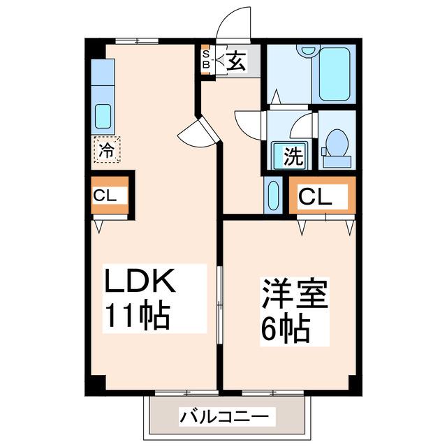 サンシャインコートIII(1LDK/2階)の間取り写真