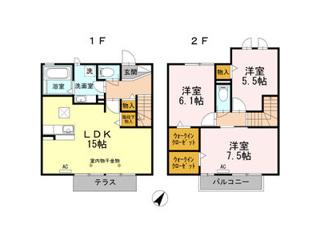 パルテール(3LDK/1階)の間取り写真