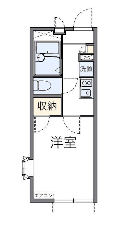イースト(1K/1階)の間取り写真