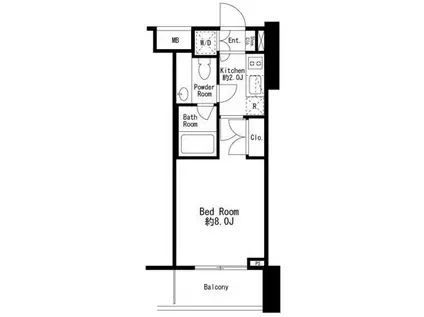 プライムアーバン用賀II(1K/3階)の間取り写真