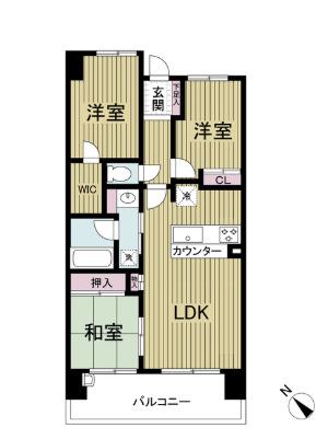 レジディア都島II(3LDK/9階)の間取り写真