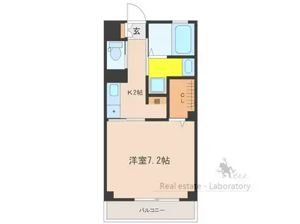 プリモサージュ神宮東(1K/2階)の間取り写真